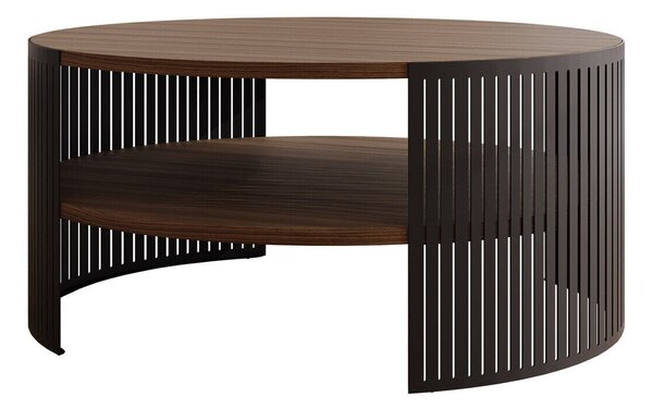 Măsuță de cafea Civer, Nuc, Negru, Metal, PAL laminat, 40cm, 20.1 kg
