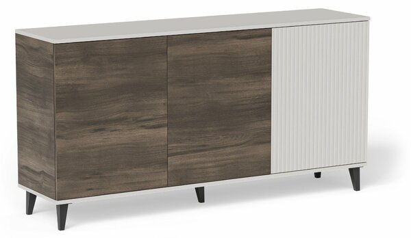 Bufet Luelia 120, Nuc, Cașmir, MDF, PAL laminat, 82x160x40cm, 47 kg