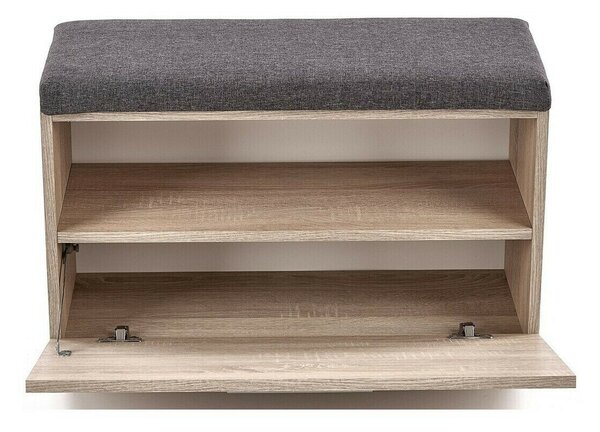 Dulap pantofi Cirveso 117, Stejar artizan, Gri, PAL laminat, 45x70x32cm, 18 kg