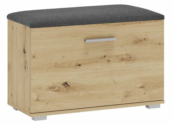 Dulap pantofi Cirveso 117, Stejar artizan, Gri, PAL laminat, 45x70x32cm, 18 kg