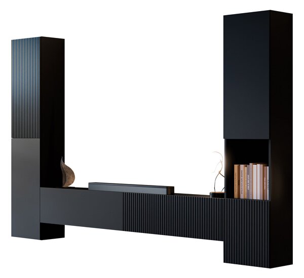 Set de living Species I, Negru, PAL laminat, MDF