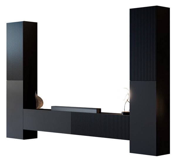Set de living Species II, Negru, PAL laminat, MDF