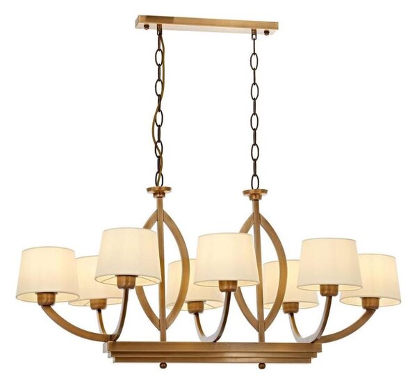 Candelabru suspendat LAHORE, pe lanț, 8xE27/40W/230V, finisaj bronz