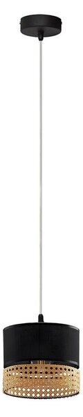 Pendul cu cablu PAGLIA 1xE27/15W/230V negru/ratan