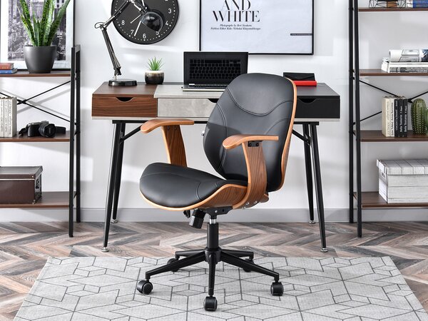 Scaun Raynold (nuc închis + negru). Promo -13%. 1109967