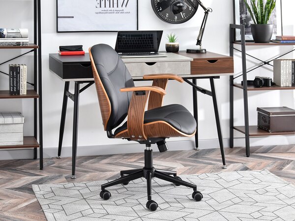 Scaun Raynold (nuc închis + negru). Promo -13%. 1109967