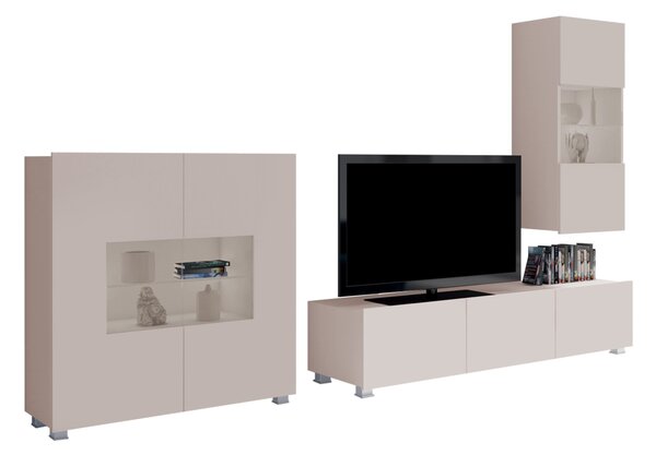 Set de living Remus VII, Cașmir, Sticlă călită, PAL laminat, 87 kg