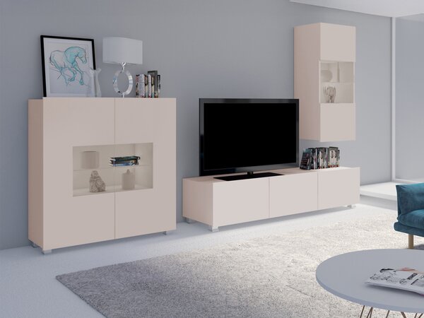 Set de living Remus VII, Cașmir, Sticlă călită, PAL laminat, 87 kg