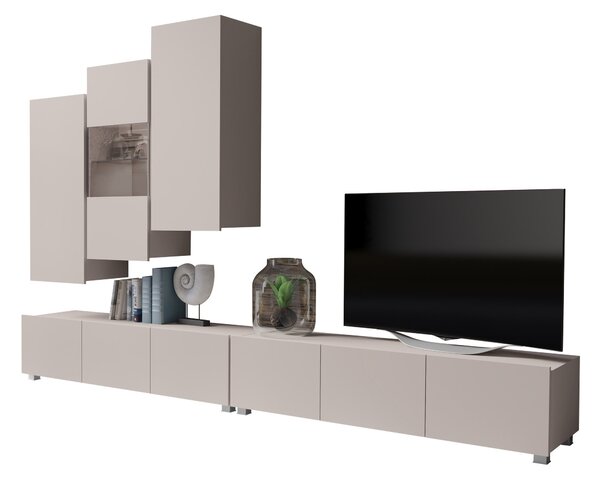 Set de living Remus XVII, Cașmir, Sticlă călită, PAL laminat, 110 kg