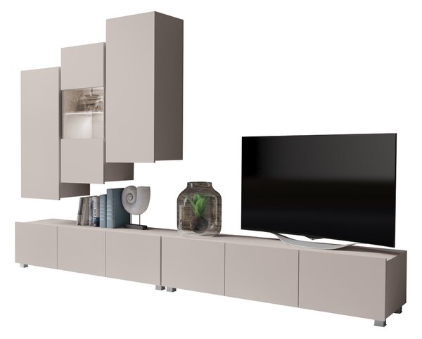 Set de living Remus XVII, Cașmir, Sticlă călită, PAL laminat, 110 kg