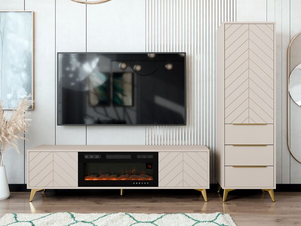 Set de living Comfivo Citrus III, Bej, PAL laminat, MDF