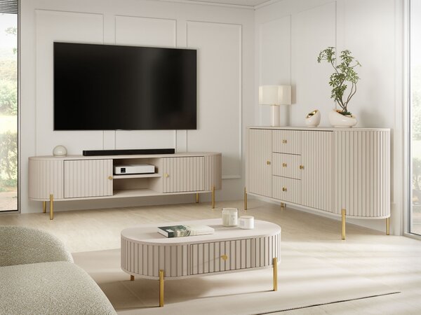 Set de living Comfivo Mirsoni I, Bej, PAL laminat, MDF