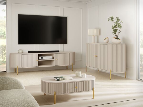 Set de living Comfivo Mirsoni II, Bej, PAL laminat, MDF