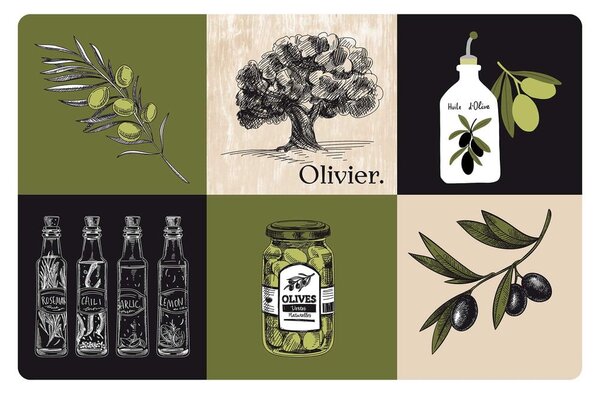 Suport pentru farfurii 28.5x44 cm Olive – douceur d'intérieur