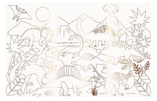 Suporturi pentru farfurii 8 buc. din hârtie 28x42.5 cm Dinosaurs – Meri Meri