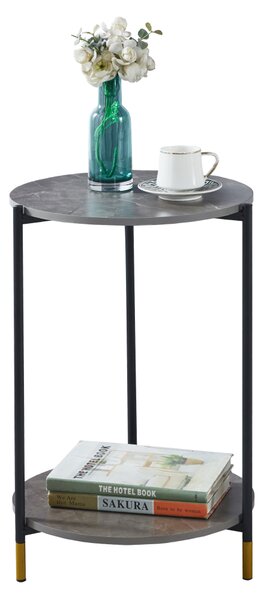 KONDELA Măsuţă de cafea, marmură gri/negru, GAJAR