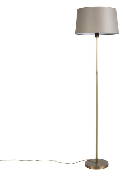 Lampă de podea din bronz cu abajur din in taupe de 45 cm reglabil - Parte