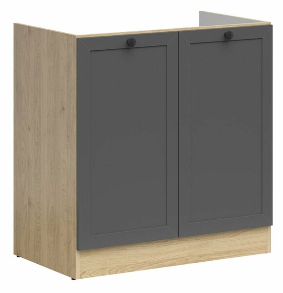 Dulap modular cu uși pentru chiuvetă Classic Grey Oak 101, 83x80x47cm, 21.8 kg