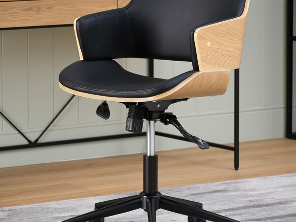 Scaun Oscaro (stejar negru + negru). Promo -13%. 1110528