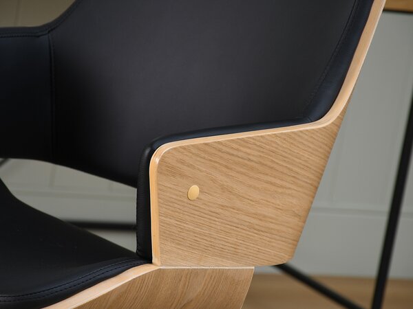 Scaun Oscaro (stejar negru + negru). Promo -13%. 1110528