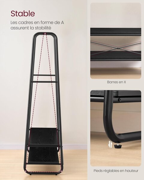 Cuier Vasagle Negru 100x45x160 cm