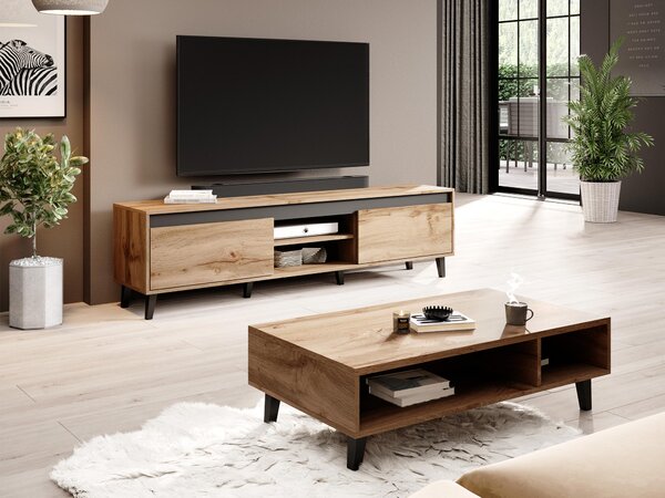 Set de living Munus I, Stejar Wotan, Antracit, PAL laminat
