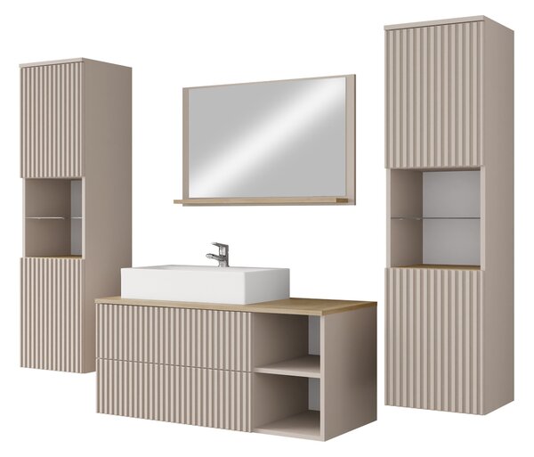 Set baie Nauta II, Cașmir, Stejar, MDF, PAL laminat