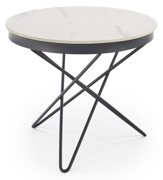 Măsuță de cafea Houston 2063, Negru, Marmură albă, Metal, 55cm, 8.5 kg