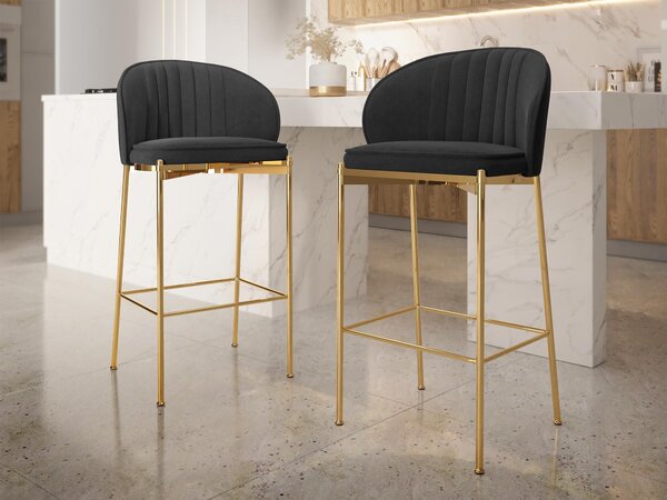 Scaun bar Comfivo Hilaritas VI, Auriu, Negru, 101x55x51cm, 15 kg