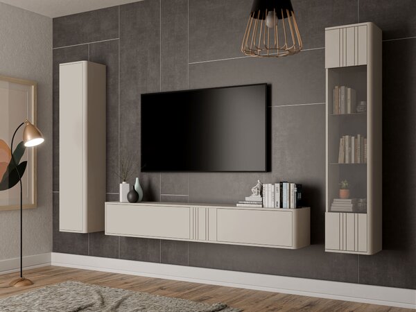 Set de living Oratio IV, Cașmir, PAL laminat, Sticlă călită, MDF