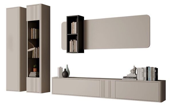 Set de living Oratio I, Cașmir, PAL laminat, Sticlă călită, MDF