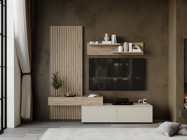 Set de living Houston 2086, Stejar artizan, Cașmir, PAL laminat, 80.3 kg