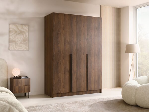 Dulap Closico Decoron I, Nuc, Negru, 215x150x58cm, 148.5 kg, Uși dulap: Cu balamale, Numărul de rafturi: 9, Numărul de rafturi: 9