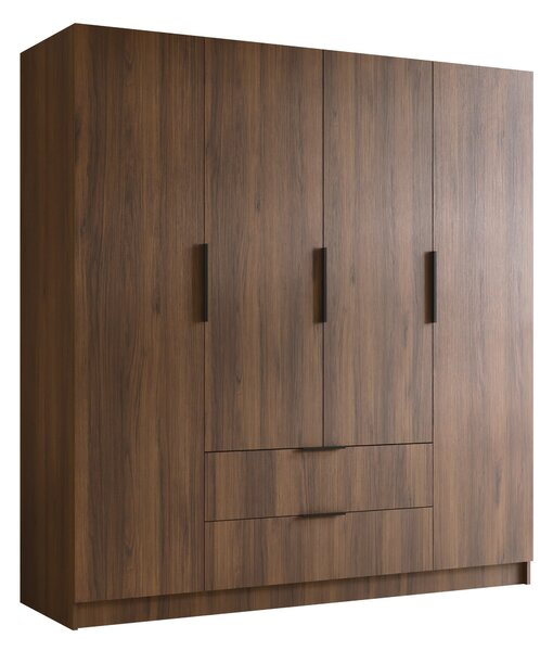 Dulap Closico Cadron I, Nuc, Negru, 216x200x60cm, 203 kg, Uși dulap: Cu balamale, Numărul de rafturi: 9, Numărul de rafturi: 9