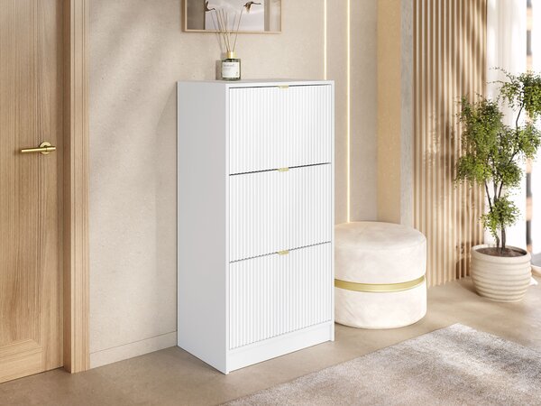 Dulap pantofi Comfivo Velal III, Alb, MDF, PAL laminat, 120x60x40cm, 35 kg