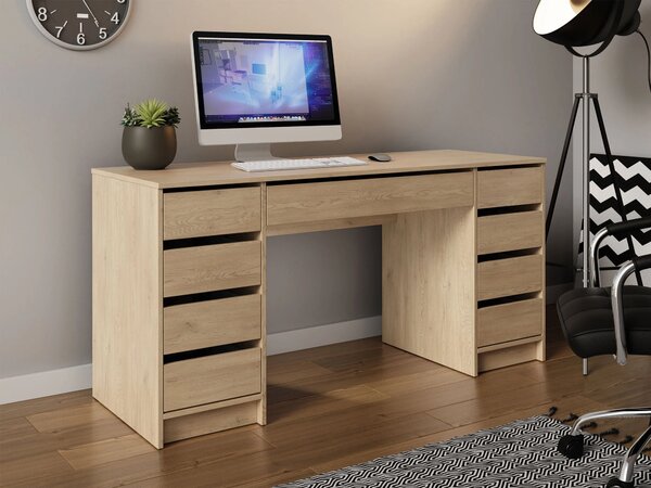 Birou Comfivo Terros II, Stejar, PAL laminat, 76x154x55cm, 49.5 kg