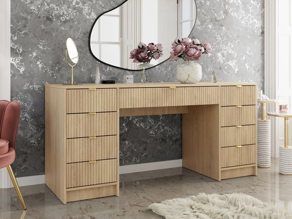Birou Comfivo Papilio I, Stejar, PAL laminat, MDF, 76x154x55cm, 51 kg