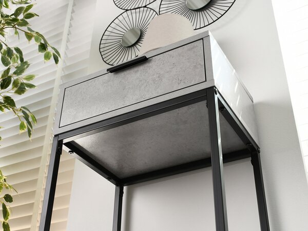 Măsuță consolă Norma S (beton + negru). Promo -22%. 1110827