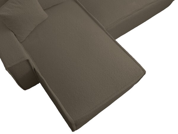 Canapea extensibila de colt SMART BOUCLE, gri-maro, reversibila, 232x143 cm