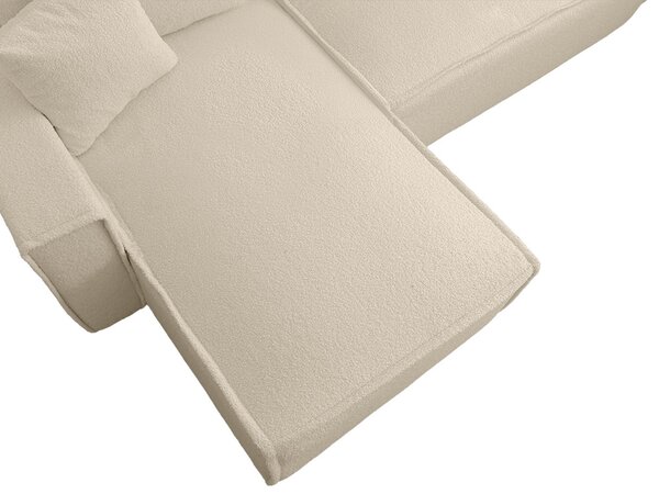 Canapea extensibila de colt SMART BOUCLE, crem, reversibila, 232x143 cm