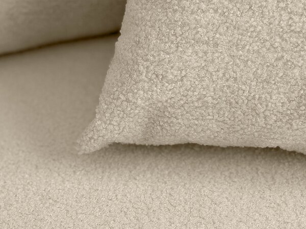 Canapea extensibila de colt SMART BOUCLE, crem, reversibila, 232x143 cm