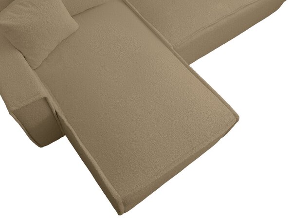 Canapea extensibila de colt SMART BOUCLE, bej inchis, reversibila, 232x143 cm