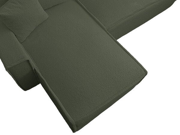 Canapea extensibila de colt SMART BOUCLE, verde inchis, reversibila, 232x143 cm