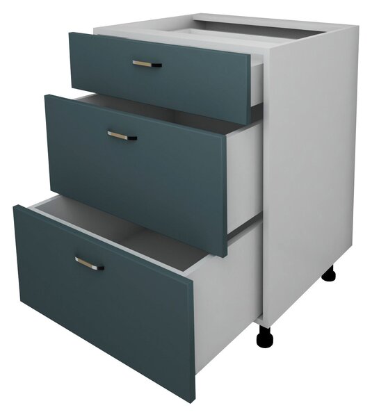 Corp haaus Lecce, 3 Sertare, Verde Petrol/Alb, 60 x 50 x 80 cm