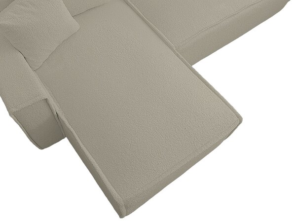 Canapea extensibila de colt SMART BOUCLE, gri-bej, reversibila, 232x143 cm