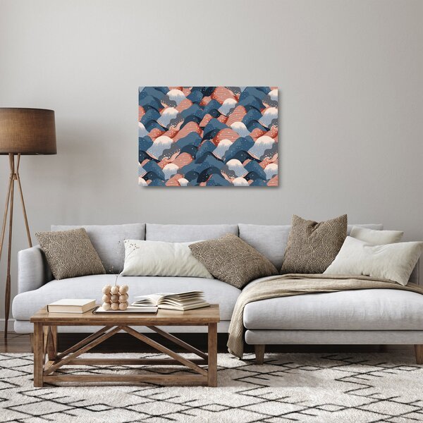 Tablou pe sticlă - Valuri și dealuri (70x50 cm)