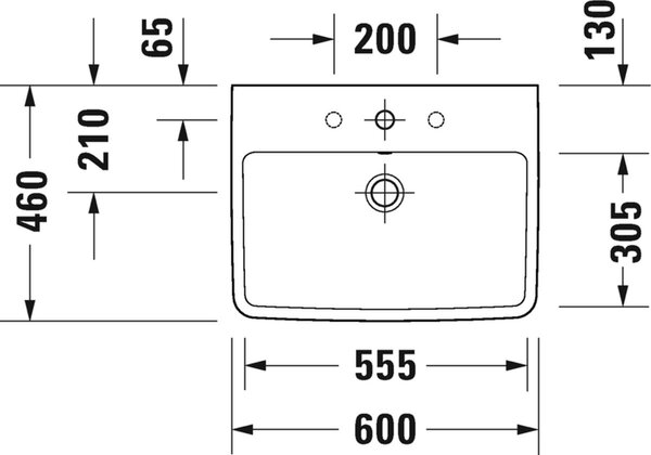 Duravit No. 1 lavoar 60x46 cm dreptunghiular mobilier alb luciu 23756000002