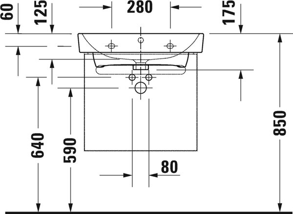 Duravit No. 1 lavoar 60x46 cm dreptunghiular mobilier alb luciu 23756000002