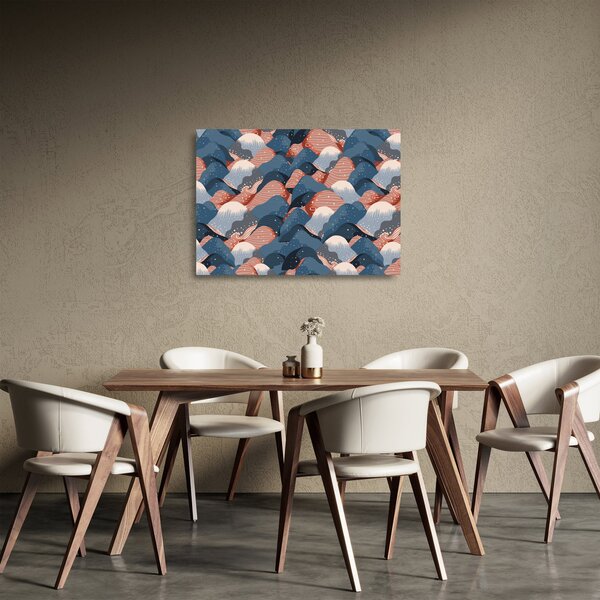 Tablou pe sticlă - Valuri și dealuri (70x50 cm)