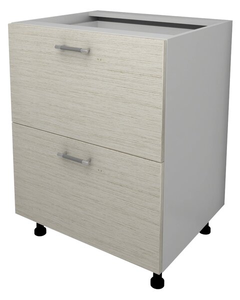 Corp haaus Lecce, 2 Sertare, Lemn Alb/Alb, 60 x 50 x 80 cm